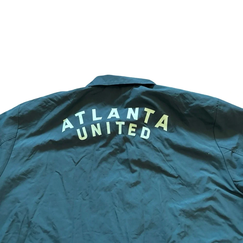 Adidas‎ Atlanta United FC Mens 2XL Teal Green Fleece Lined Snap Coach Jacket